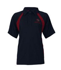 PLO-49-HTH - Heathfield House games shirt - Navy/maroon/logo