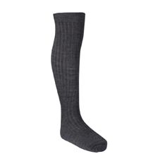 SOC-25-PWA - Knee socks with rib detail - Grey
