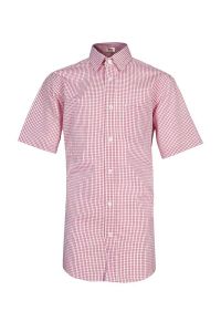 SHT-46-COT - Short sleeved checked shirt - Red check