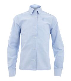 BLS-35-KNP - Long sleeved fitted blouse - Oxford Blue/logo