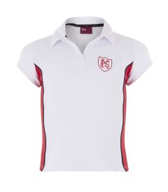 PLO-37-KPS - Fitted games polo shirt - White/red/navy/logo
