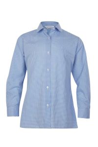 BLS-29-PCT - Twin pack long sleeved blouse - Blue/white gingham