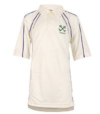PLO-34-YHS - York House cricket shirt - Cream/purple/logo