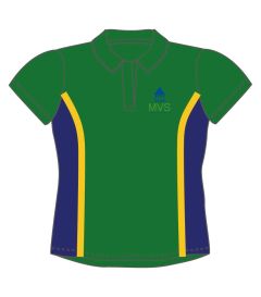 PLO-37-MVS - MVS girls games shirt - emerald/royal/gold