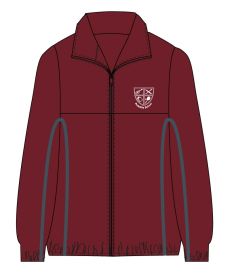 TRA-48-RDS - Tracksuit top - Maroon/Grey/Logo