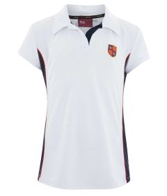 PLO-37-KNP - P.E polo shirt - White/Navy/Red/Logo