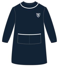 OVE-09-TWH - Nursery smock - Navy/logo