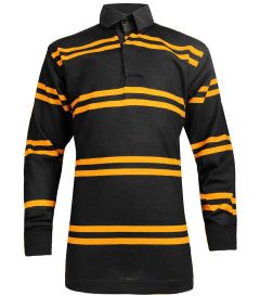 RGY-53-ACY - Striped rugby shirt - Black/gold