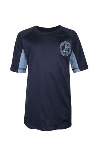 GSH-04-DXG - Junior P.E. top - Navy/sky/logo