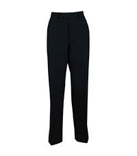 TRO-93-PWL - Classic flat front trousers - Charcoal shadow pins