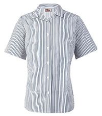 BLS-23-PCT - Short sleeved striped blouse - White/Grey