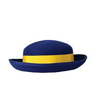 HAT-25-PNW - Felt hat - Royal/Yellow ribbon