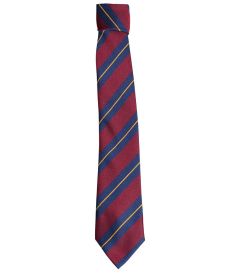 TIE-91-POL - School striped tie - Maroon/Royal/gold
