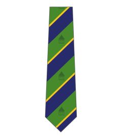 NKT-33-MVS - School tie - Green/stripe/crest