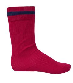 SOC-48-PWA - Day sock one pair - Red/Navy stripe
