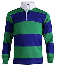 RGY-08-ACY - Hooped rugby shirt - Royal/Green