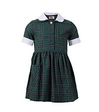 DRE-84-PCT - Tartan Summer Dress - Green/Black/White