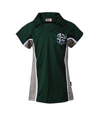 PLO-35-BHH - Senior girls polo shirt - Bottle/Grey/White/Lo