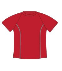 TSH-07-POL - Round neck T-shirt - Red/grey