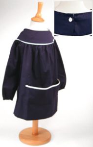 OVE-09-PCT - Nursery smock - Navy/white