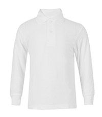 PLO-21-PCT - Long sleeve polo shirt - White
