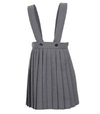 SKT-25-PWL - Pleated skirt with straps - Grey