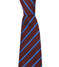 TIE-05-POL - School stripe tie - Maroon/sky blue