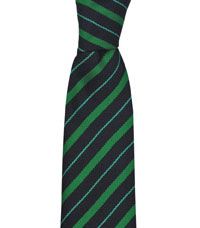 TIE-25-POL - Arundel house tie - Black/emerald/emeral