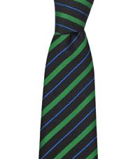 TIE-25-POL - Windsor house tie - Black/emerald/royal