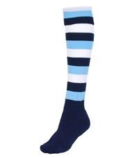 SOC-26-NYL - Striped sports socks - Navy/sky/white
