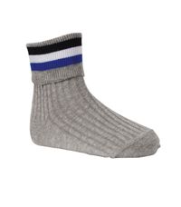 SOC-23-COP - Ankle socks with trim - Grey/Black/Blue/Whit