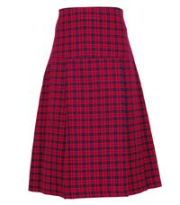 SKT-42-PVI - Pleated skirt with zip - Red/royal/navy
