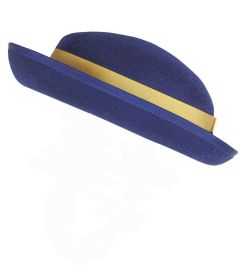 HAT-25-PNW - Girls formal winter hat - Royal/gold/royal