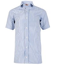SHT-67-PCT - Short sleeve shirt - Royal/white stripe