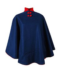 CLK-01-FKH - Falkner House cloak - Navy/red
