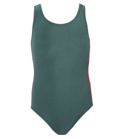 SWM-19-LYC - Panelled swimsuit - Green/red