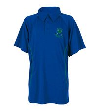 PLO-47-KEW - Kew Green polo shirt - Royal/emerald/logo