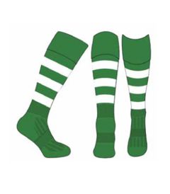 SOC-84-POL - Football tour kit socks - Green/white stripe