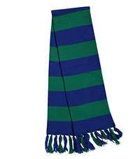 SCF-27-ACY - Striped scarf - Royal/green - One