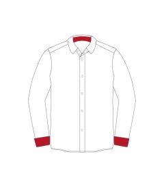 SHT-79-COT - Boys shirt - White/Red