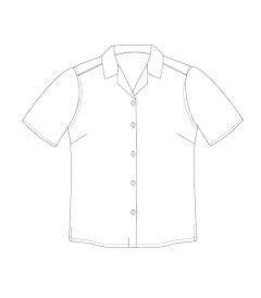BLS-44-PCT - 2 revere short sleeve shirt - White