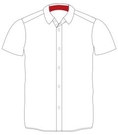 SHT-90-COT - Boys short sleeve shirt - White/Red