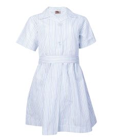 DRE-62-PCT - Striped summer dress - White/Blue/Green