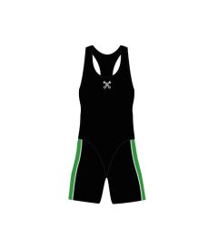 SWM-64-HBR - Swim squad bodysuit - Green/black/logo