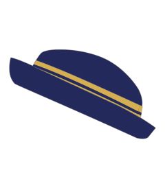 HAT-25-PNW - Felt Hat - Navy/gold
