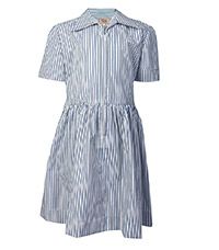DRE-86-PCT - Striped summer dress - White/Grey