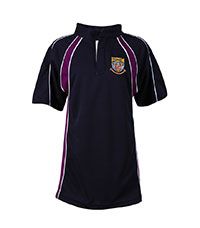 RGY-26-HBS - Rugby shirt - Navy/magenta/logo