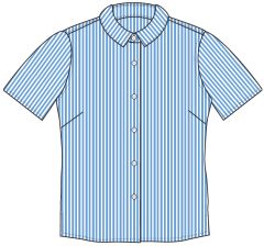 BLS-25-COT - Striped Short Sleeved Cotton B - Royal/white stripe