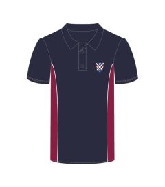 PLS-14-SHS - Summer P E shirt - navy/cherry/logo