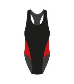 SWM-20-POL - Swimsuit - Black/red